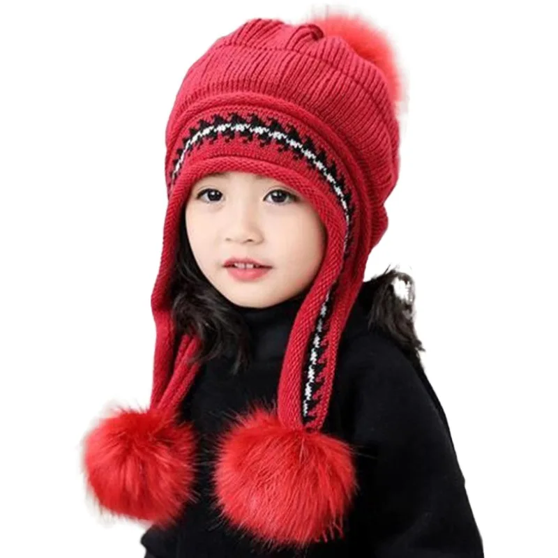 

Toddler Boys and Girls Beanie Hats Knitted Warm Caps for Kids Autumn Winter 2 Years old to 6 Years old