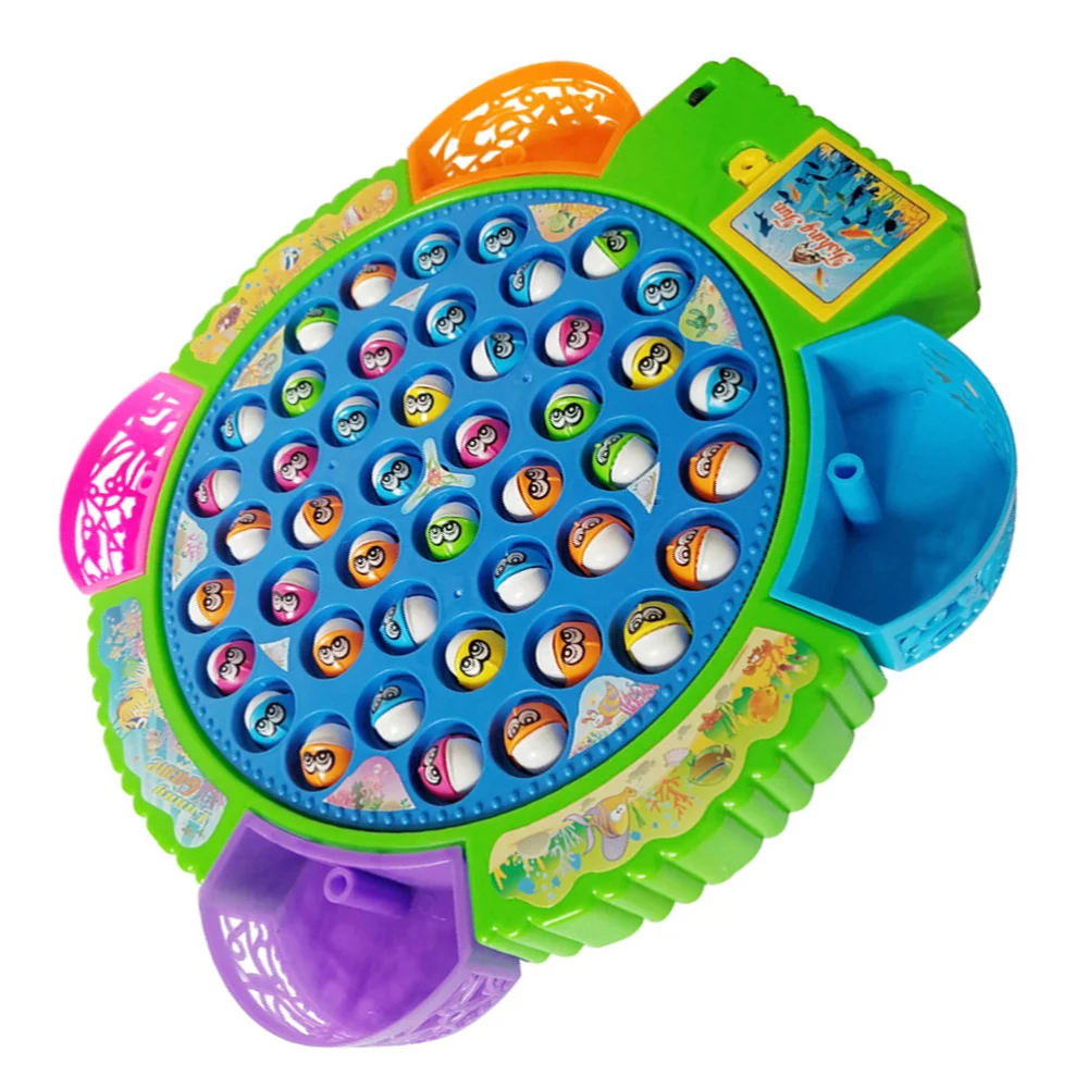 

1 Set Large 45pcs Fish Toy Baby Fishing Game Children Fishing Games Educational Toys for Kids (Without Battery)