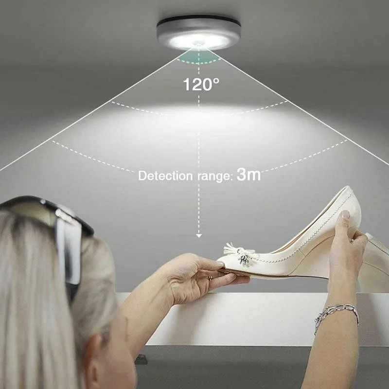 

Classic Small Round Human Body Induction Lamp 6 LED Motion Sensor Light Wireless Night Light 1W Smart Home Light