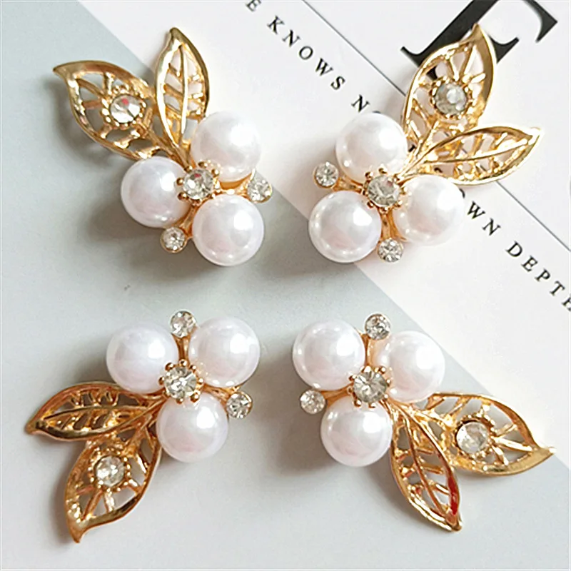 10 шт./партия, сплав, креативный золотой жемчуг, стразы, пуговицы, украшения, серьги, чокер, волосы, сделай сам, ювелирные изделия, аксессуары ручной работы