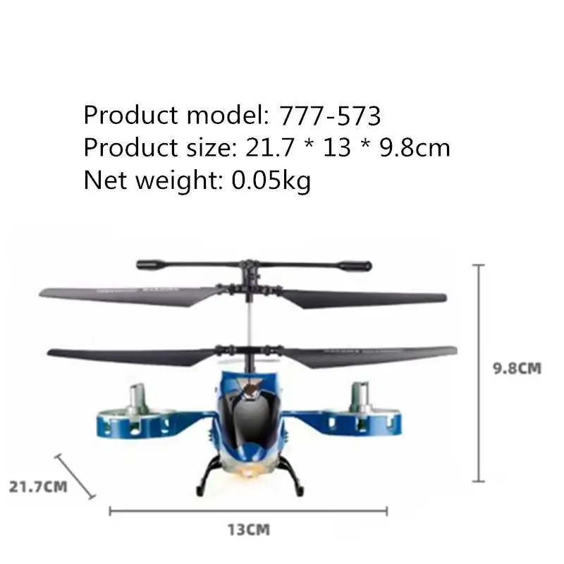 

777-573 2.4G 4CH Altimeter Aircraft Altitude Hold Light Weight RC Helicopter RTF Alloy Electric RC Model Toys Blue / Red
