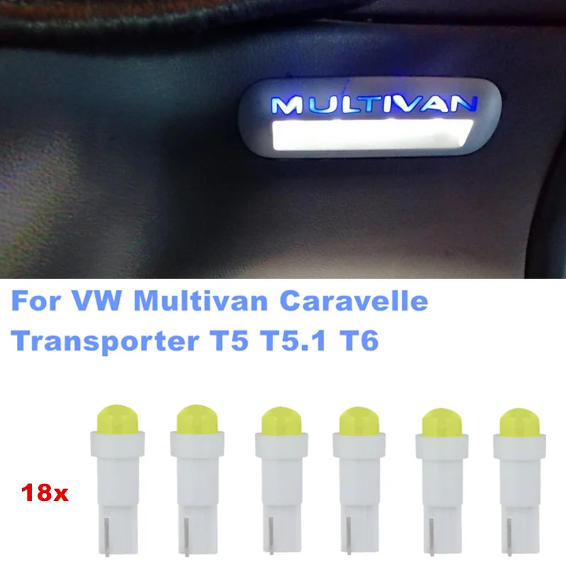 18x White Canbus Car interior Foot Step LED Bulb For VW Multivan Caravelle Transporter T5 T5.1 T6 | Signal Lamp