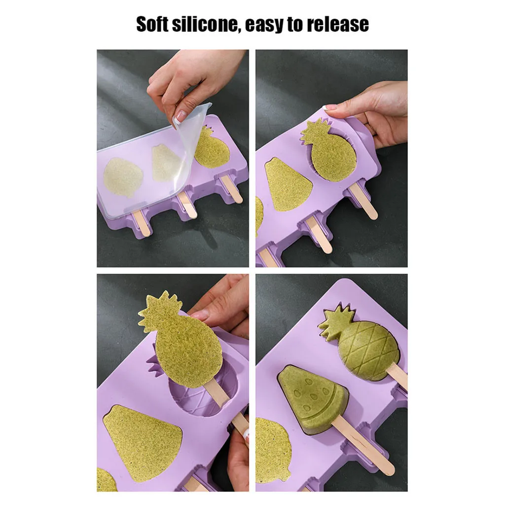 Летняя мультяшная форма для мороженого домашняя силиконовая формы ручной работы