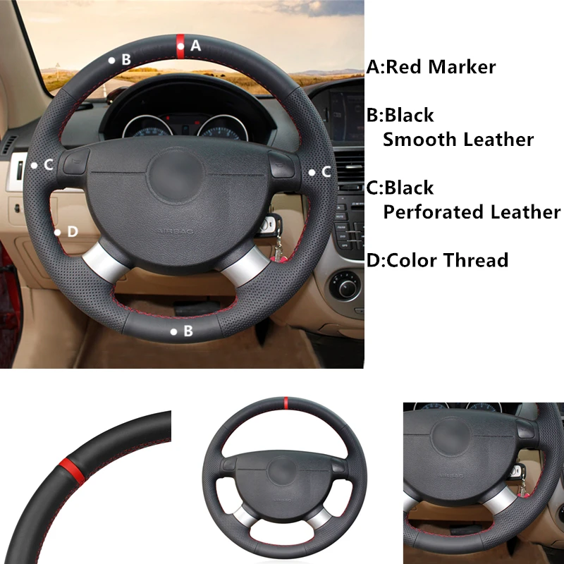 Чехол на руль из искусственной кожи для Chevrolet Lova 2006 2010 Aveo Buick Excelle Daewoo Gentra 2013