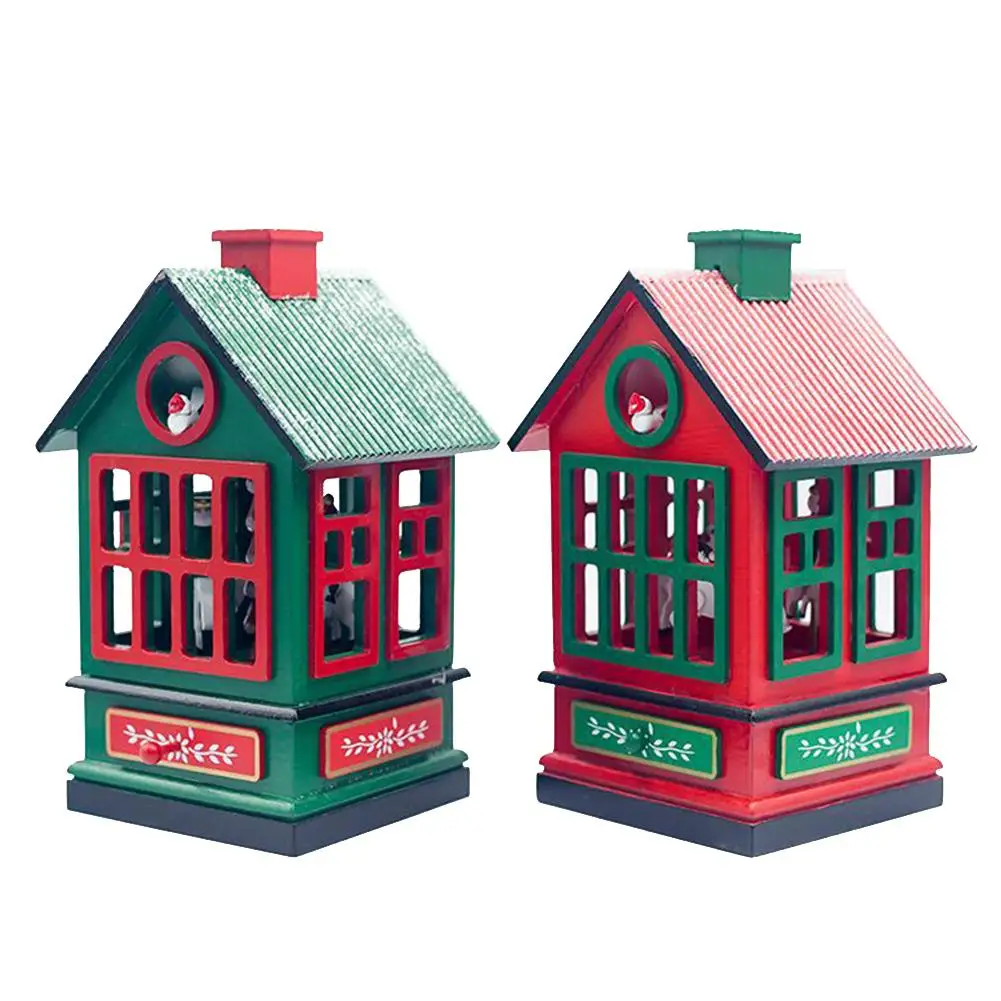 Креативная Деревянная Рождественская карусель в античном стиле Музыкальная