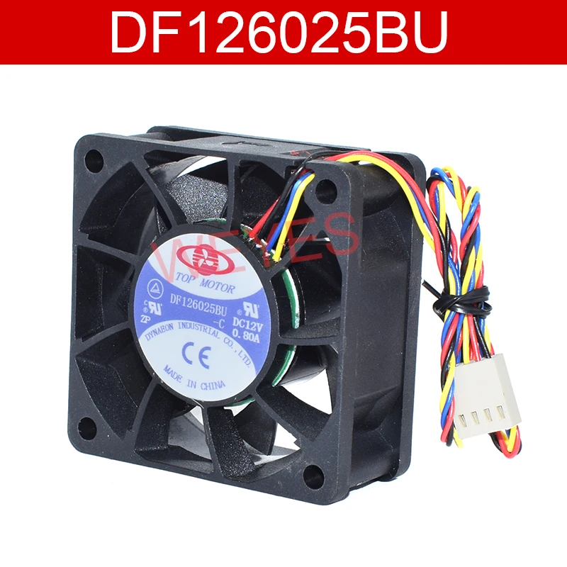 

Original DF126025BU DC12V 0.80A 60x60x25mm Four Lines Square Cooling Fan
