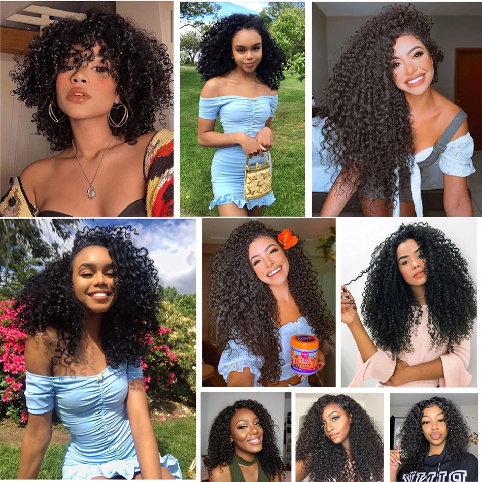 Jessenia кудрявые вьющиеся волосы пучки человеческие для наращивания бразильские не