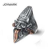 925 sterling silver jewelry seeing fortune black and white impermanence taoist mythology figure retro thai silver ring for men