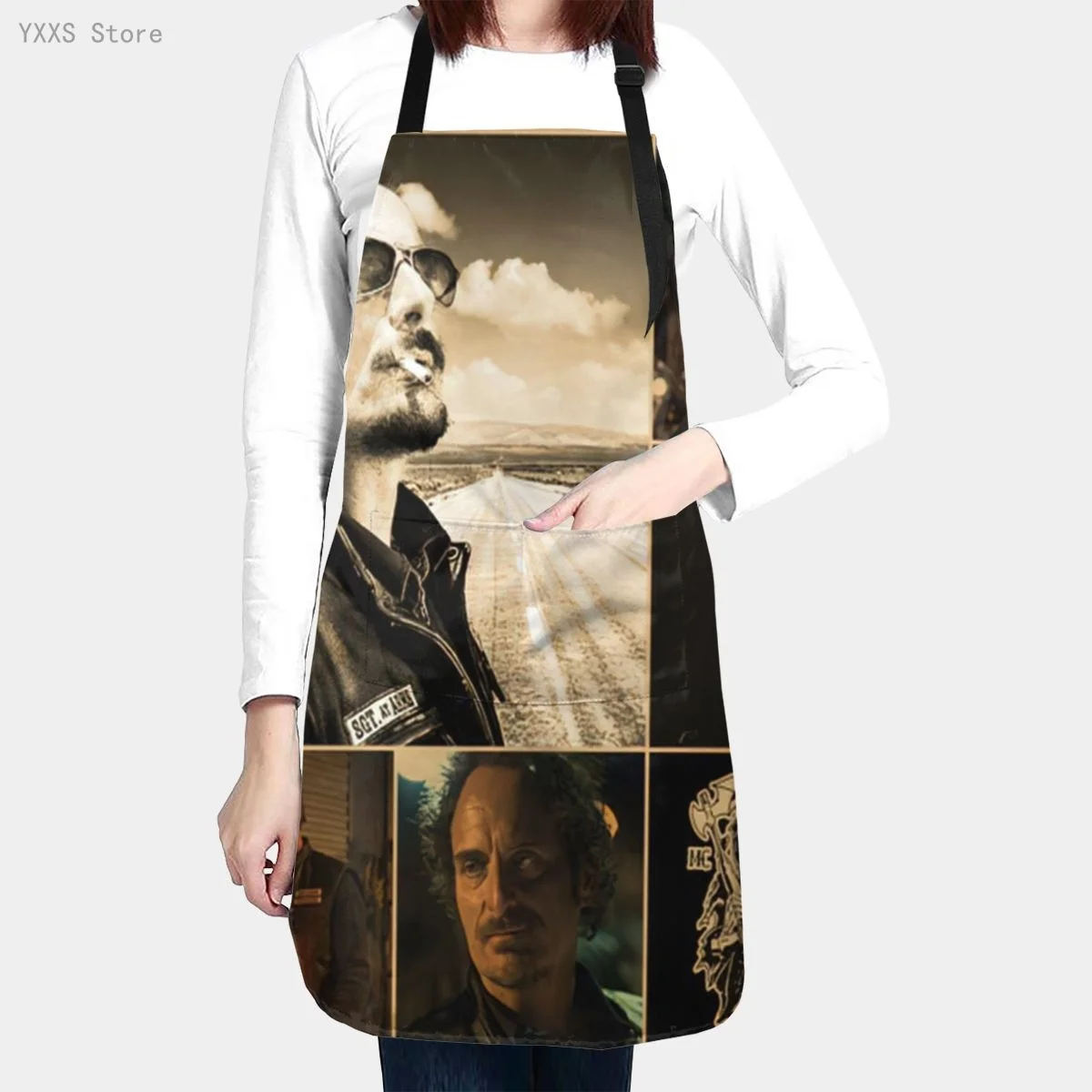 

Kitchen cooking gardening apron men and women baking household aprons with pockets 296399039