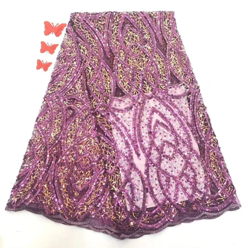 Самая популярная африканская кружевная ткань с блестками Высококачественная