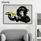 Креативный холщовый плакат с бананом, современная абстрактная черно-белая животная, настенная живопись, картина, декоративные принты