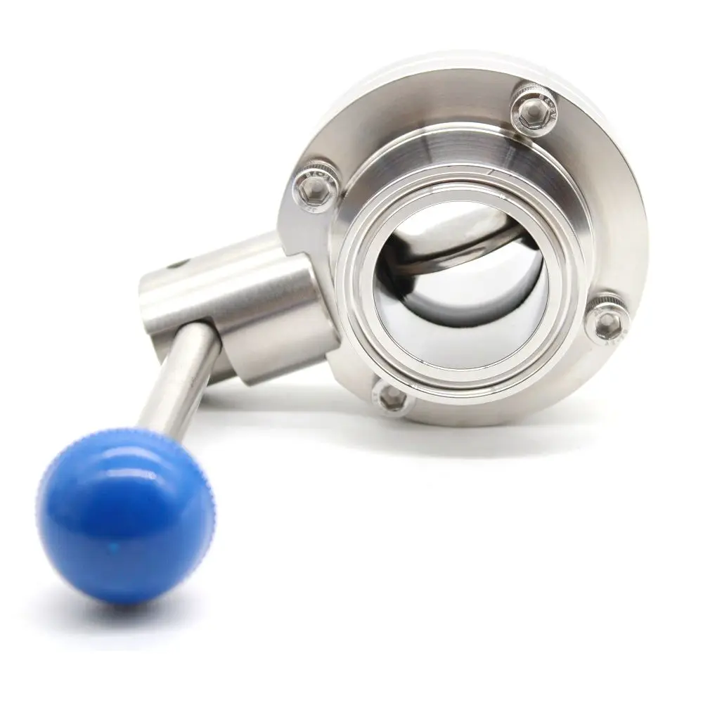 1 5 &quot2&quot SS304 санитарный зажим клапан-бабочка из нержавеющей стали + 2 зажима