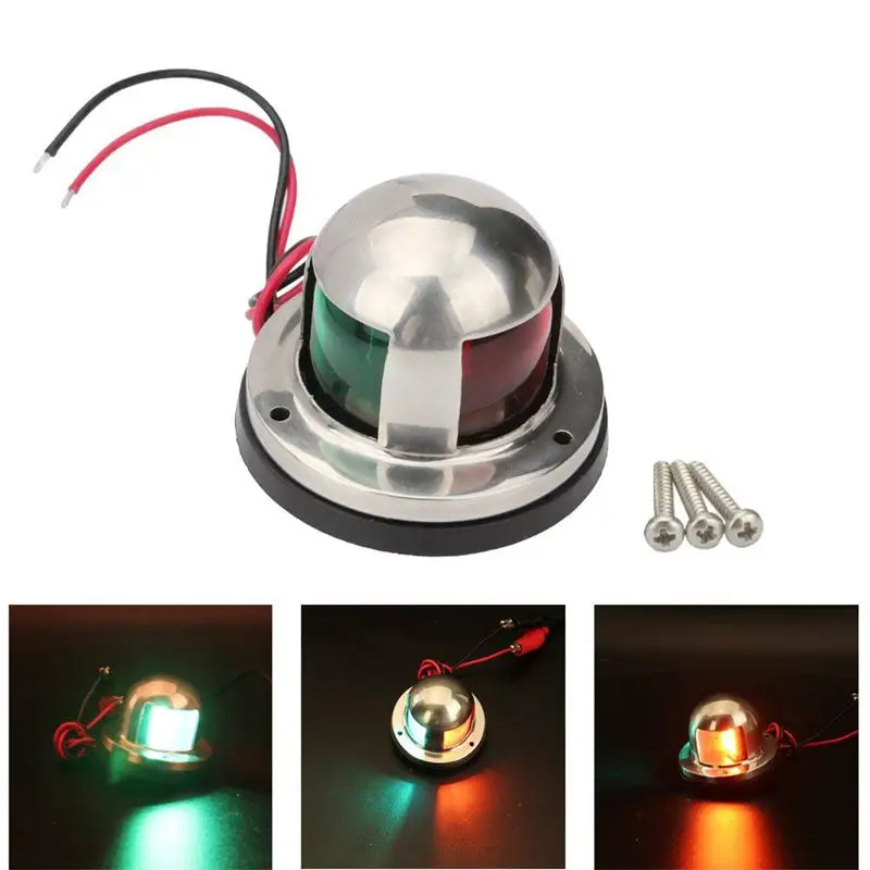 Лодочный сигнальный светильник ing 2 в 1 зеленый и красный из нержавеющей стали