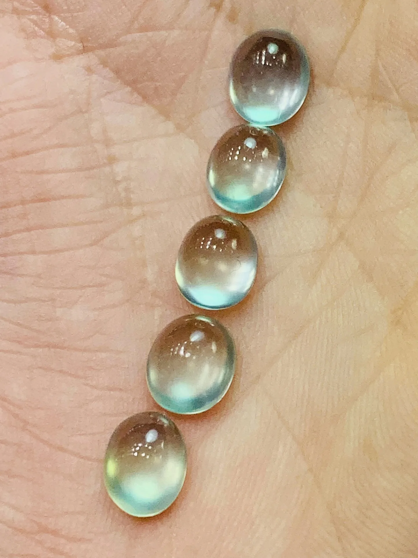 Natural prehnite loose stone bright luster Oval Making stud rings accessories gem jewelry edelstenen bijoux femme sieraden taki