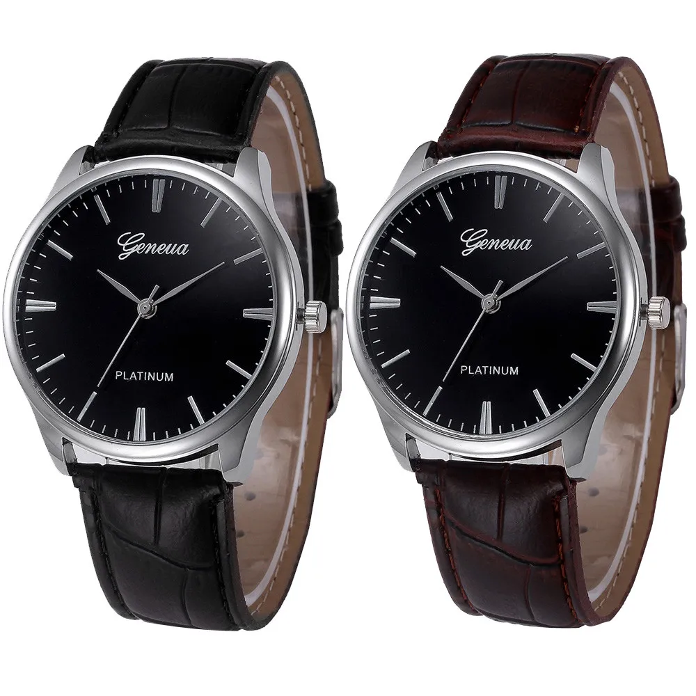 

NO.2 Men Watch Women Retro Leather Band Analog Alloy Quartz Wrist Watch Creative relogio masculino zegarek damski relogio