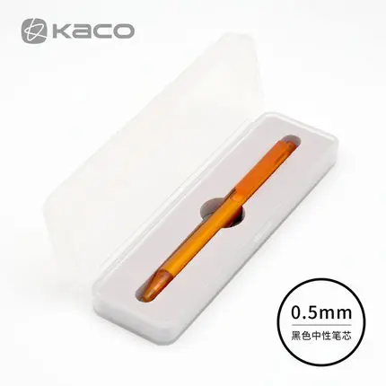 Xiaomi KACO, серия трубок, цветная гелевая ручка с чернилами, металлическая ручка, 0,5 мм, выдвижная, черная, гладкая, для письма, канцелярские принадлежности, для школы, офиса - Цвет: 1Orange with box