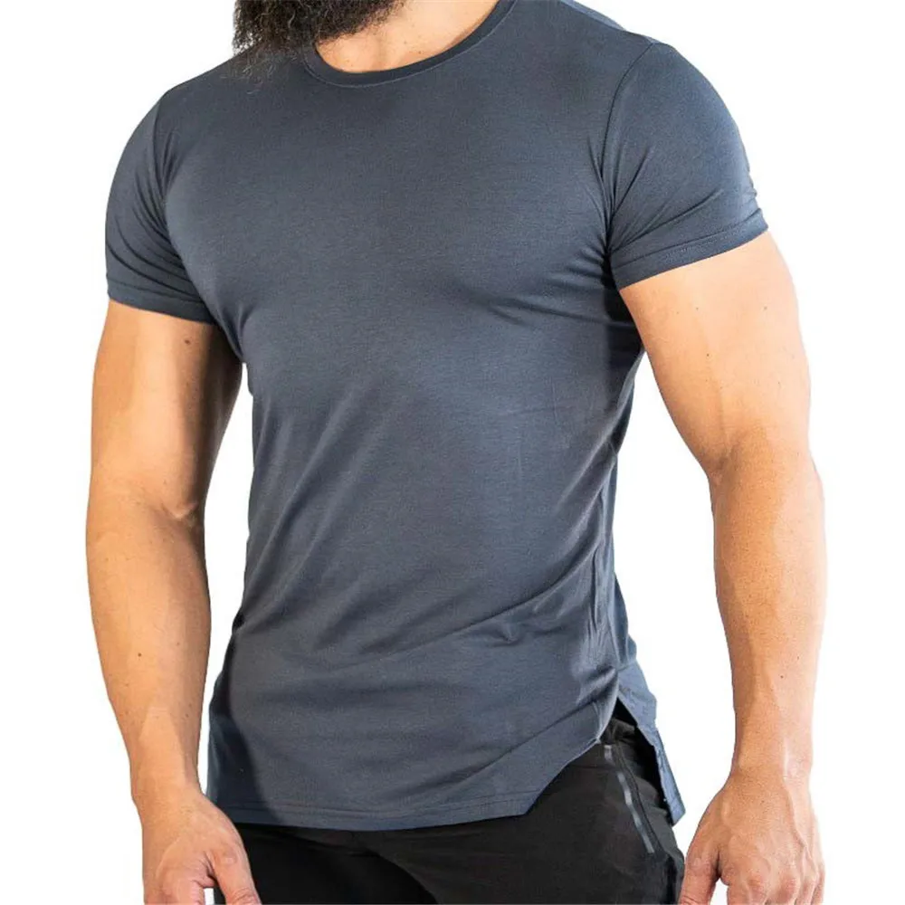 Обтягивающие и атмосферные мужские футболки новый стиль Спортивная футболка для