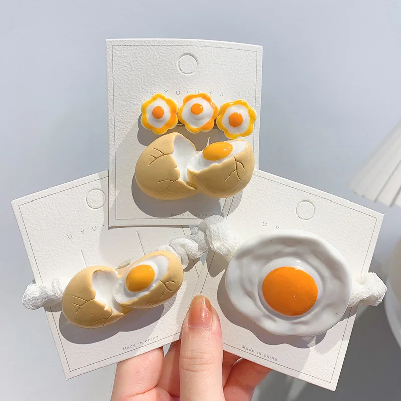 

New Cartoon Poached Egg BB Clip Children's Fun Style Hair Rope Hair Accessories Accessories Casual Cute Banger Girlhood Hairpin