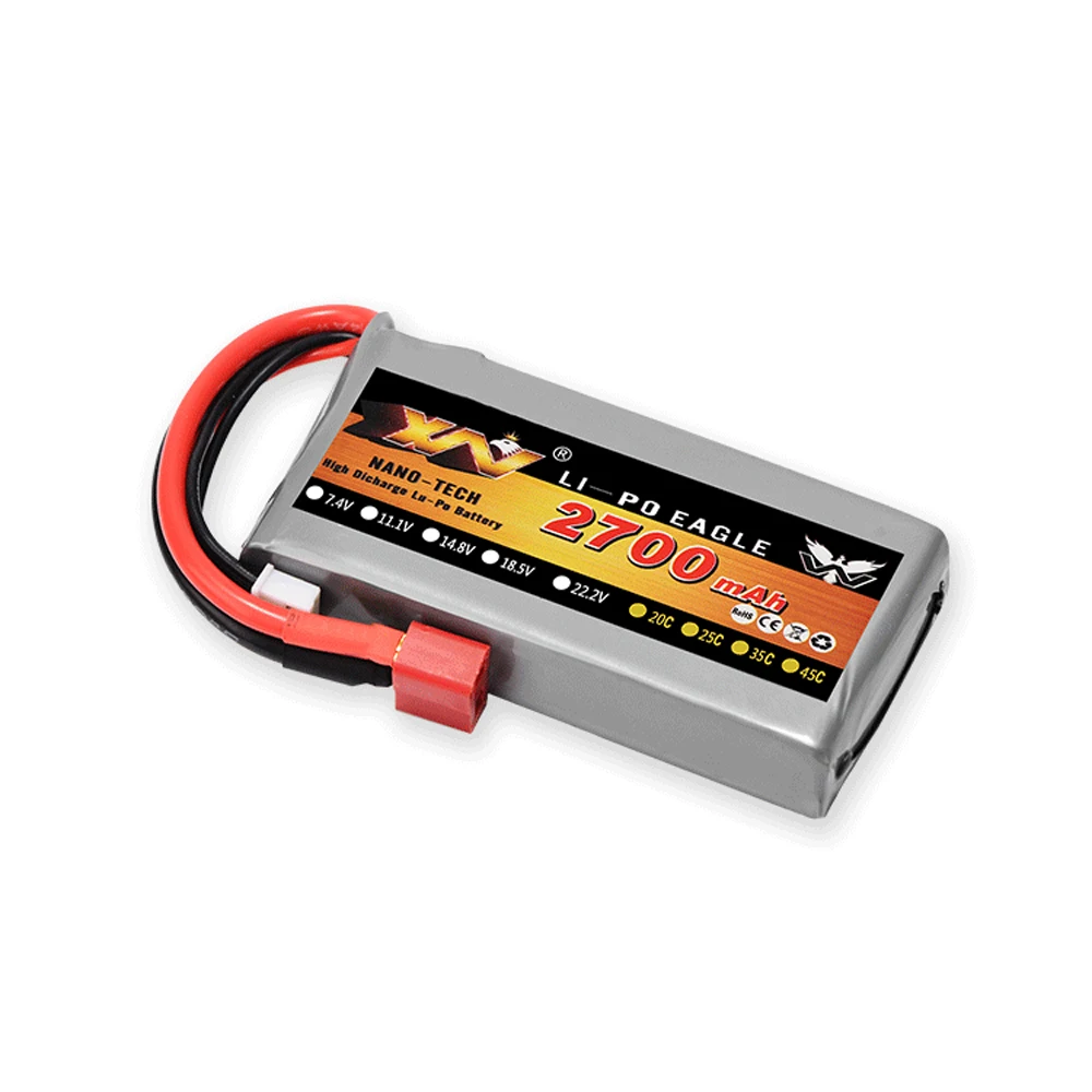 Аккумулятор Lipo 2s 40C Max 60C обновление 7 4 В 2700 мА · ч для радиоуправляемого автомобиля