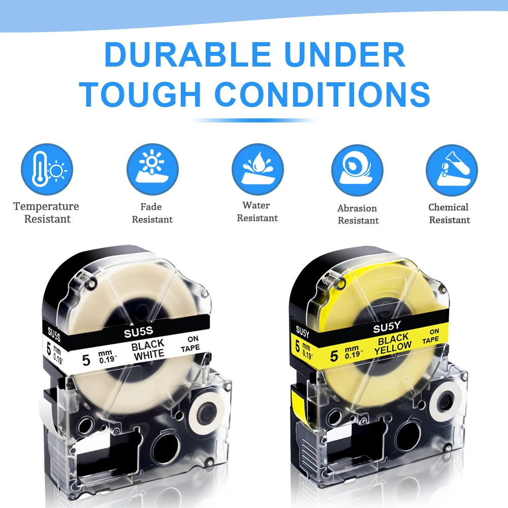 Термоусадочная лента для Epson черная белая желтая 9 мм |