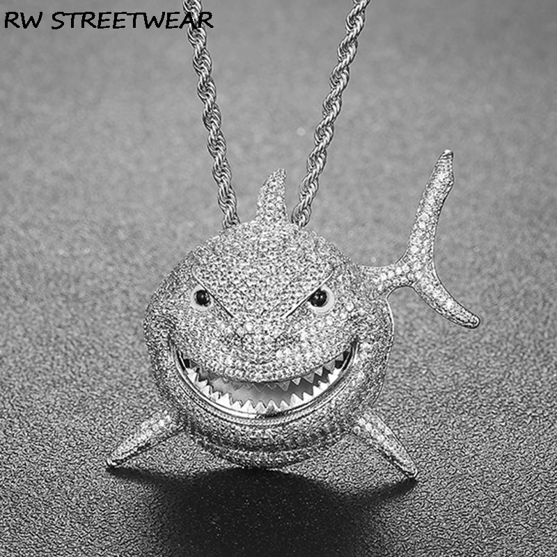 6IX9INE цепочка ожерелье губа Акула золото серебро ювелирные изделия подарок