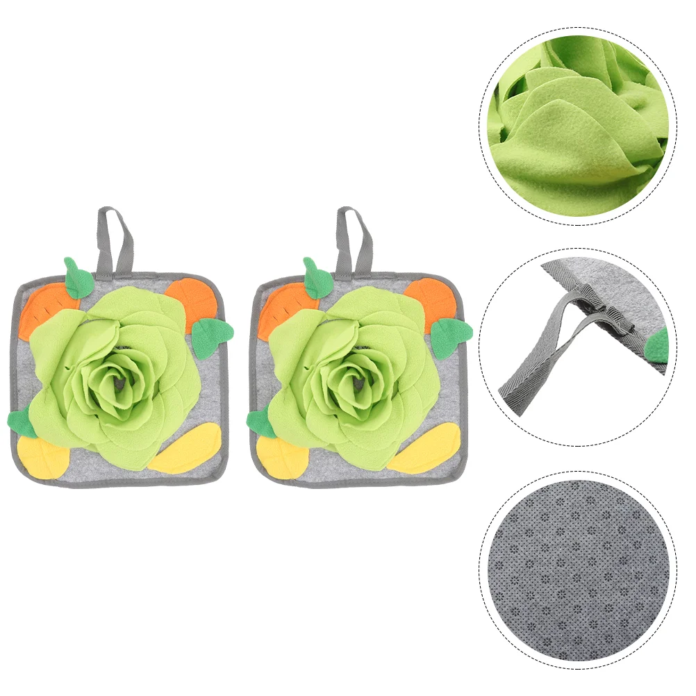 

2pcs Rabbit Snuffle Mats Polar Fleece Pet Bunny Foraging Mats Feeding Mats