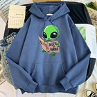 Зеленый Alien Prints Believe In Yourself уличная одежда для мужчин с круглым вырезом Осенняя толстовка с рисунком флисовые толстовки Harajuku Crewneck одежда