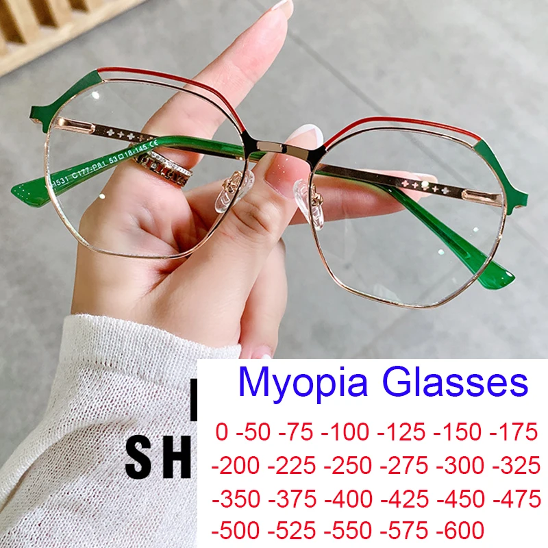 Уникальные большие круглые очки для близорукости женщин и мужчин Модные