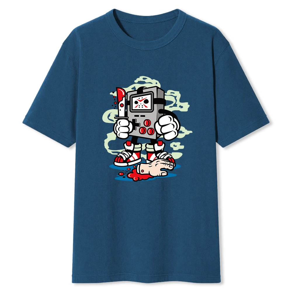 Женская футболка с принтом робот Консоль и круглым вырезом|Футболки| |