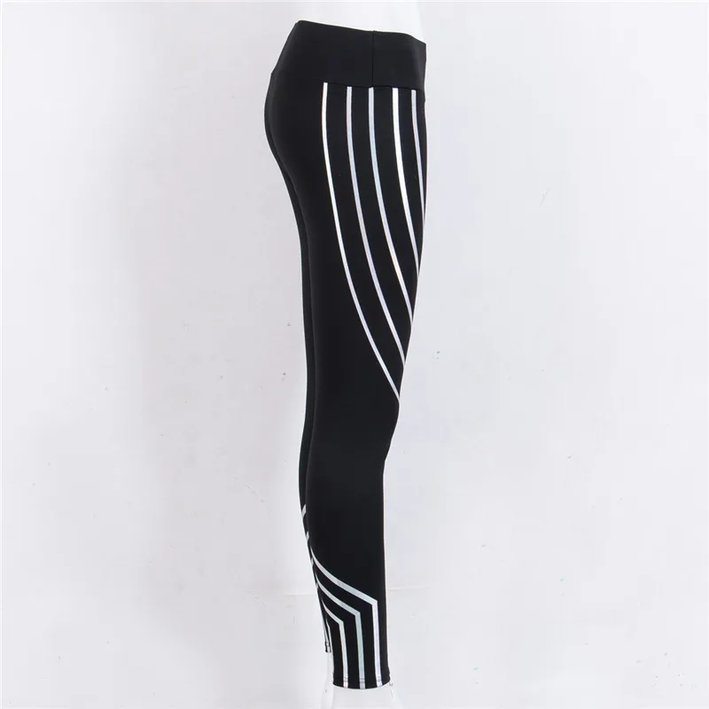 

Meihuida Women Fashion Fitness Pants Stretch Striped Female Elastic Stretchy Leggings Slim Running Sport Leggings Sport Gym Wear