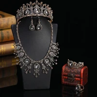 popular turkish jewelry drop set chain necklace earring bracelet crown 5 piece set bridal caftan dress decorative jewelry set