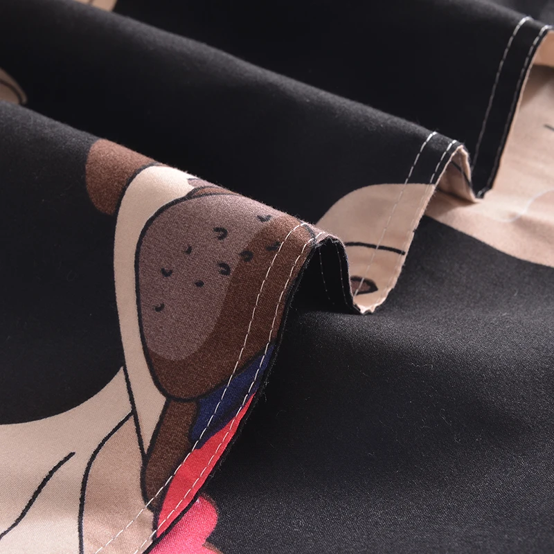 Комплект постельного белья с пододеяльником и изображением бульдога из