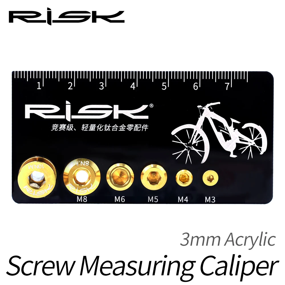 RISK mini Bike Screw Measuring Ruler Portable Bicycle Tools Titanium Measure tool Metric MTB Road Length Meter | Спорт и развлечения