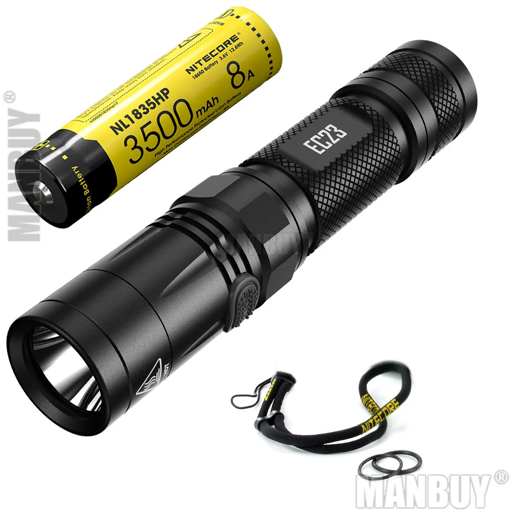 NITECORE 1800 Lms светодиодный фонарик перезаряжаемый EC23 + NL1835HP 3500 мАч 8A аккумулятор 18650