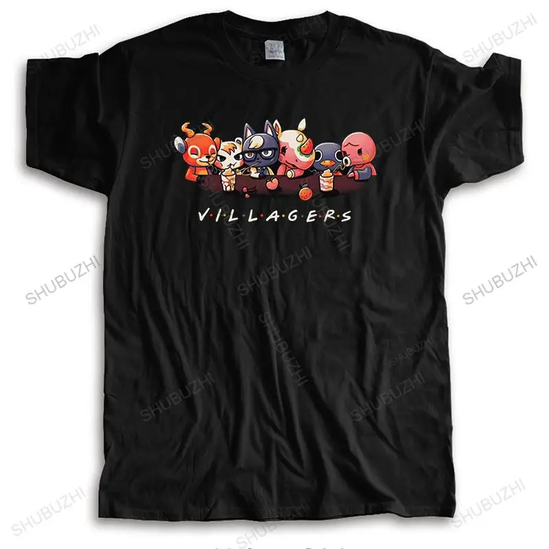 

Classic Animal Crossing Villagers T-Shirt for Men O-neck Short-Sleeve Video Games Printed Tshirt Cotton Slim Fit Tee Shirts Gift