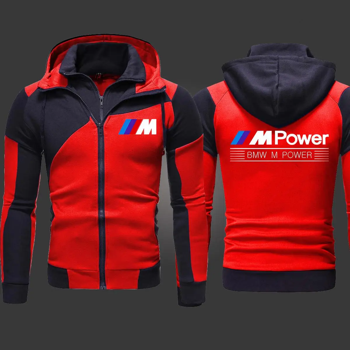 

2021 New BMW M Power Mens Fashion Outwear Jacket Zipper Hooded High Quality Hoody Harajuku Athletic Wear Casual Hoodies S-3XL