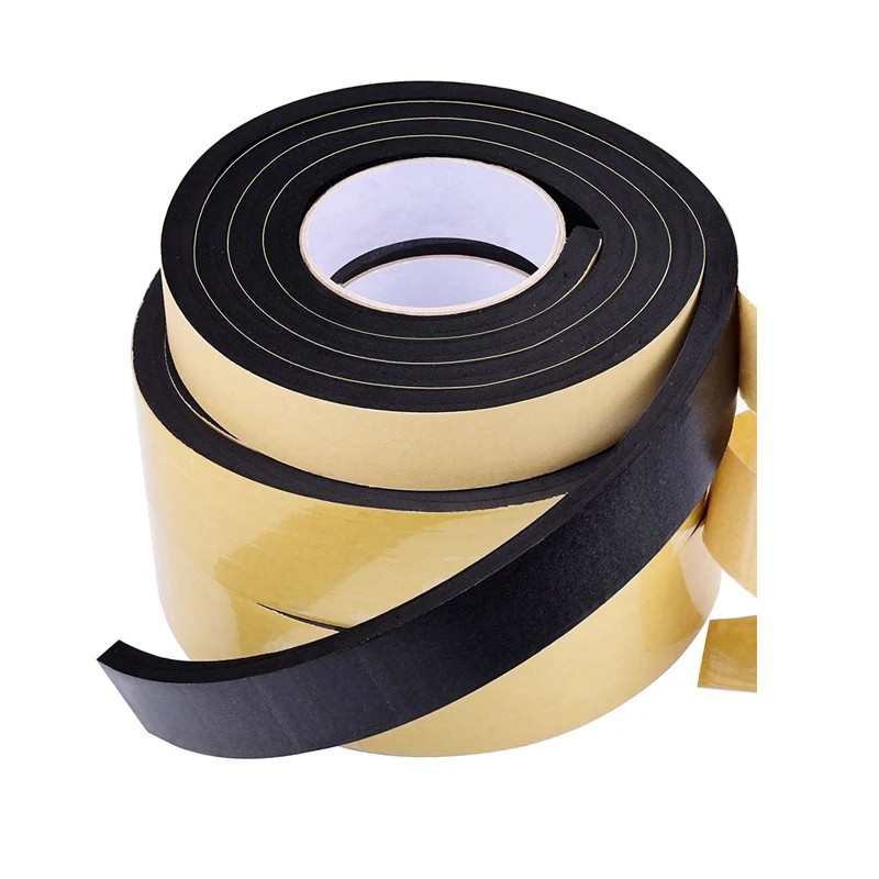 1Mm 3Mm Dày 5Mm Đen Mút Xốp Cao Su Dải Băng Keo Chống Thấm Nước Đơn Keo 2 Mặt Chống Va Chạm cửa Sổ Cửa Cói Dây
