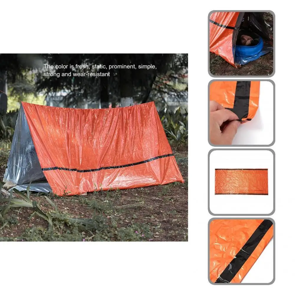 

Emergency Sleeping Bag Durable Orange Keep Warm Portable Thermal Blanket Tent