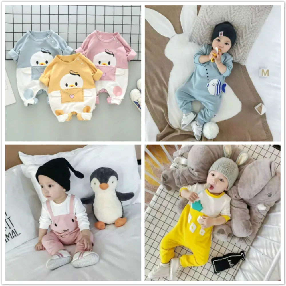 

Newborn Jumpsuits Unisex Gentleman Autumn Long Sleeves Rompers Cotton Baby Clothes For Boys Girls Outfits Infantil Costume 3-18M