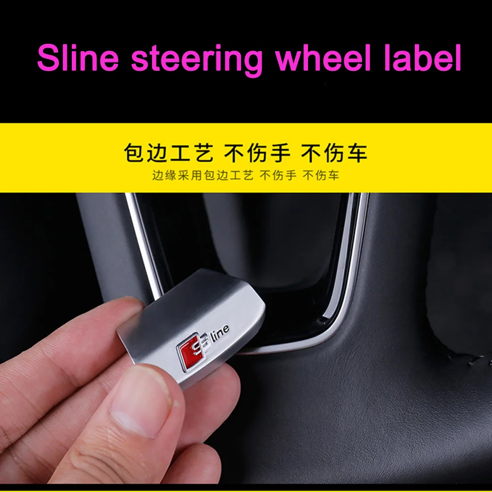 Стайлинг автомобиля рулевое колесо из нержавеющей стали логотип для Au di Sline A4 Q5