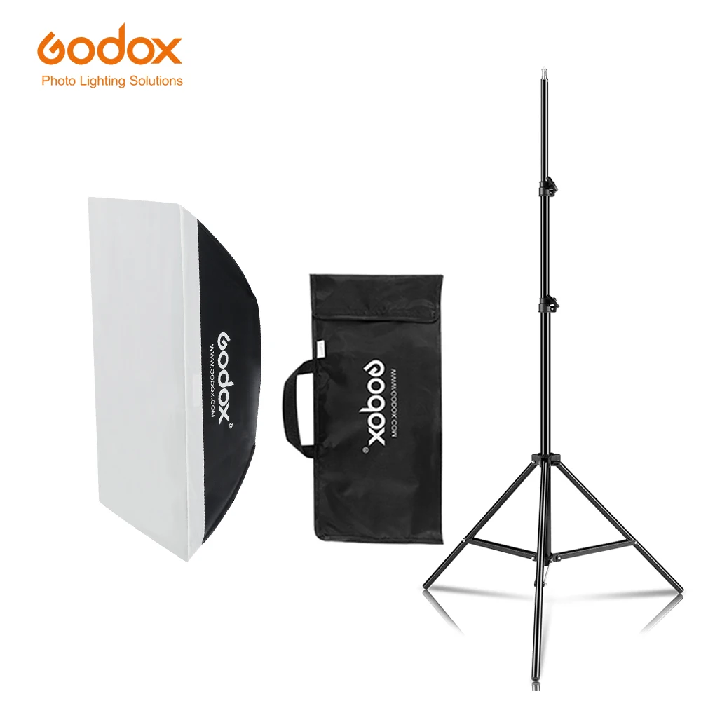 

Софтбокс Godox 50x70 см с цифровым креплением для профессиональной фотосъемки, мягкая коробка с 2-метровым штативом для цифровой DSLR камеры, фотос...