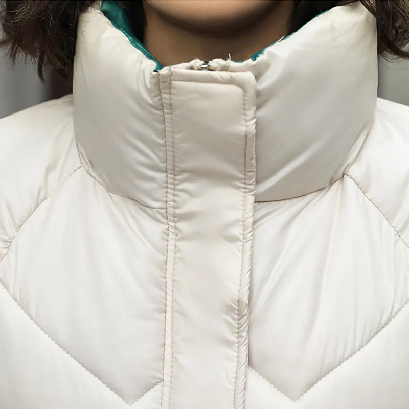 

Korean Stand collar Short Loose Jacket Women Fashion Glossy 2020 New Thick Winter Down Cotton Coat Large size Female Parka DH88