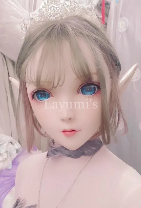 

(NEW-44) Silicone BJD DOLL Half Head Kigurumi Mask Crossdresser Beauty Makeup Cosplay Mask Anime Kigurumi Masks