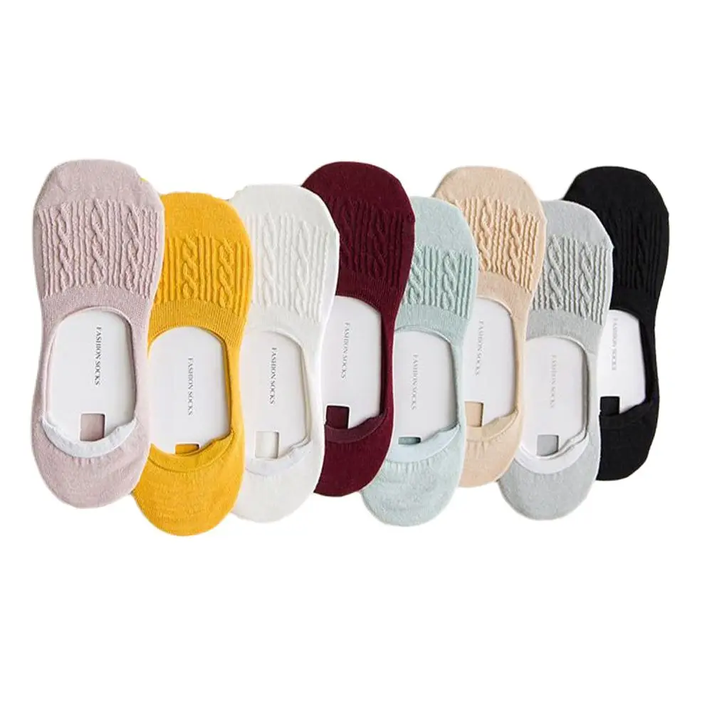 

Fashion Non-slip Breathable Invisible Cotton Boat Socks Low Cut Ankle Hosiery