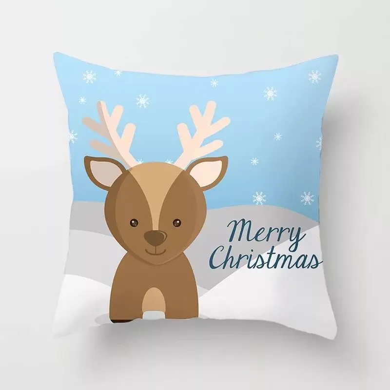 Рождественский чехол для офисной подушки с Санта-Клаусом льняной квадратной