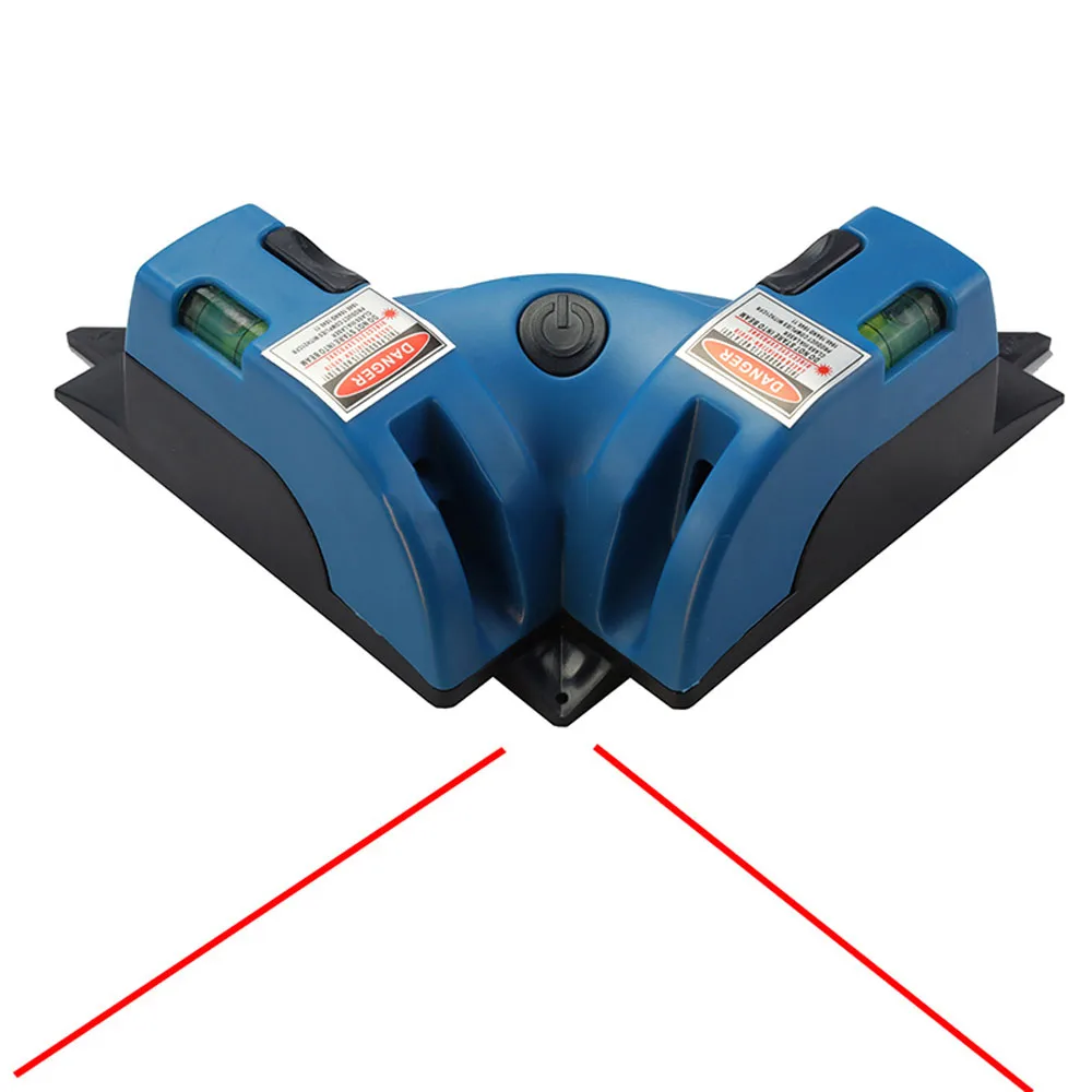 

Right Angle 90 Degree Laser Level Two Bubble-Level Ground Wire Instrument Woodworking Tool with Fine Tuning Function