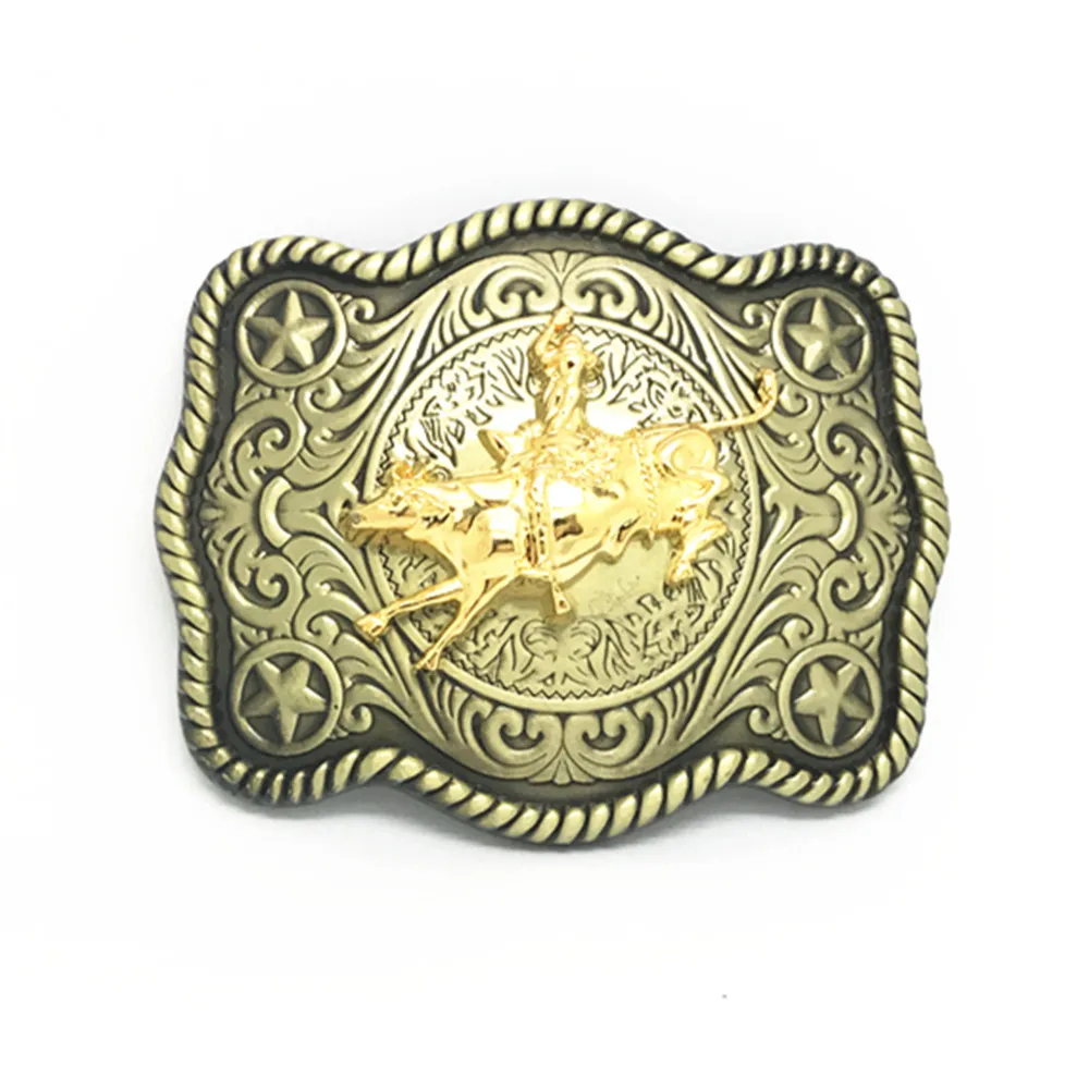

western cowboy gold color zink alloy Belt Buckle for men women personality horse cow eagle deer belt waistband link Buckles