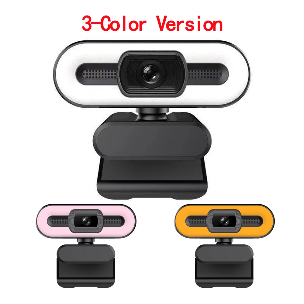 

1080P 2K 4K HD Webcam with Fill Light Rotatable Laptop Web Camera PC Computer Camera With Microphone For Youtube Video Recording