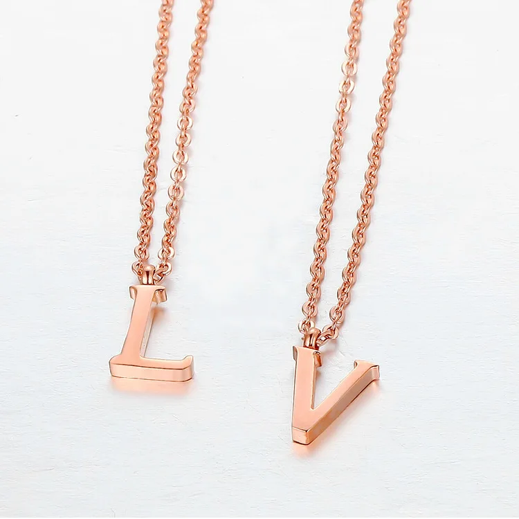 Ожерелье из нержавеющей стали с подвеской-буквой Английский алфавит для женщин -