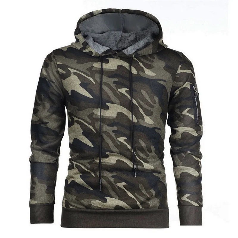 

Brand New Men Camouflage Print Hoodies Sweatshirt Fashion Army Camouflage Military Warm Tracksuit Plus Size Jacket 3XL
